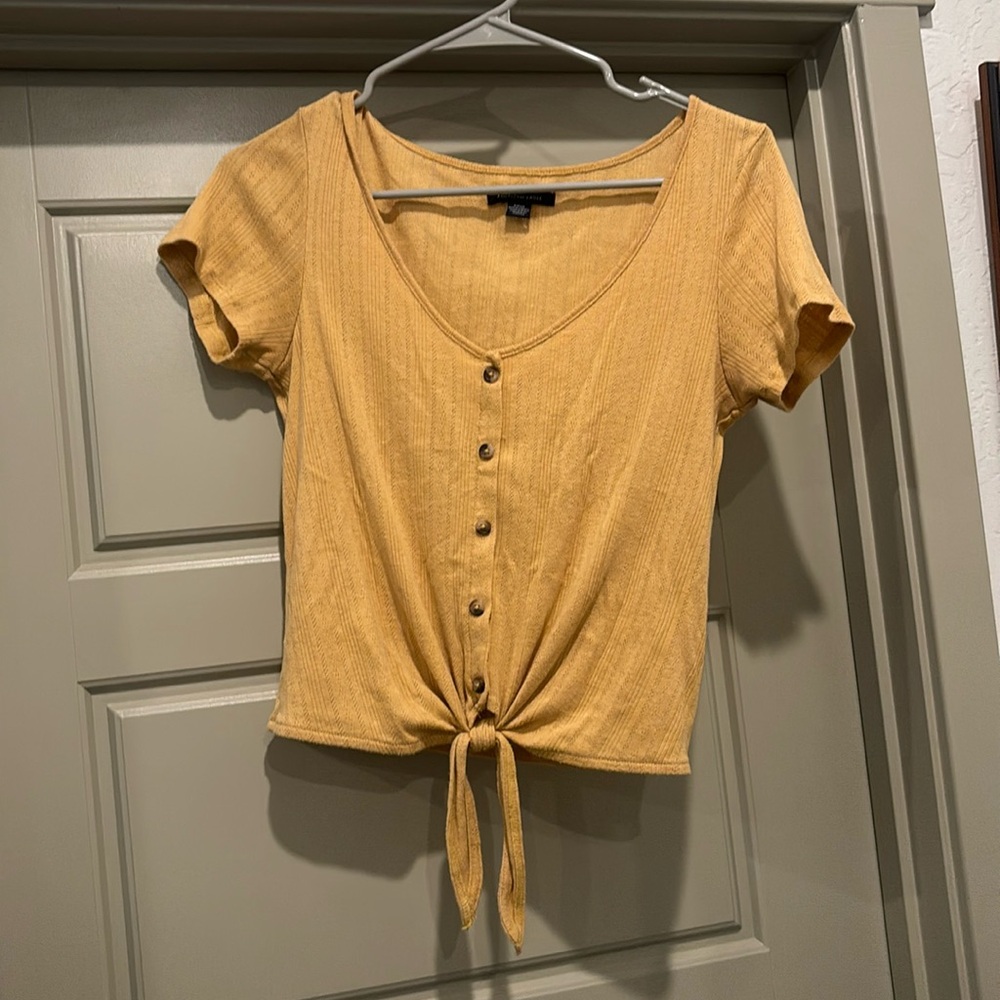 American Eagle crop top button up shirt